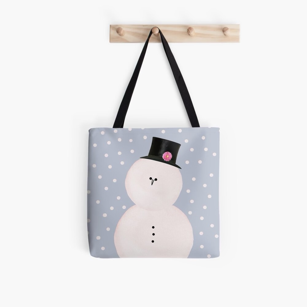 Snowman Tote Bag - Let it Snow! 13x13 Original Design by Brown’s General - Picture 5 of 7